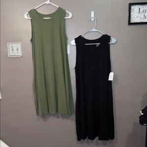 2 NEW Time and Tru Sleeveless Knit Dresses Size Large 12/14